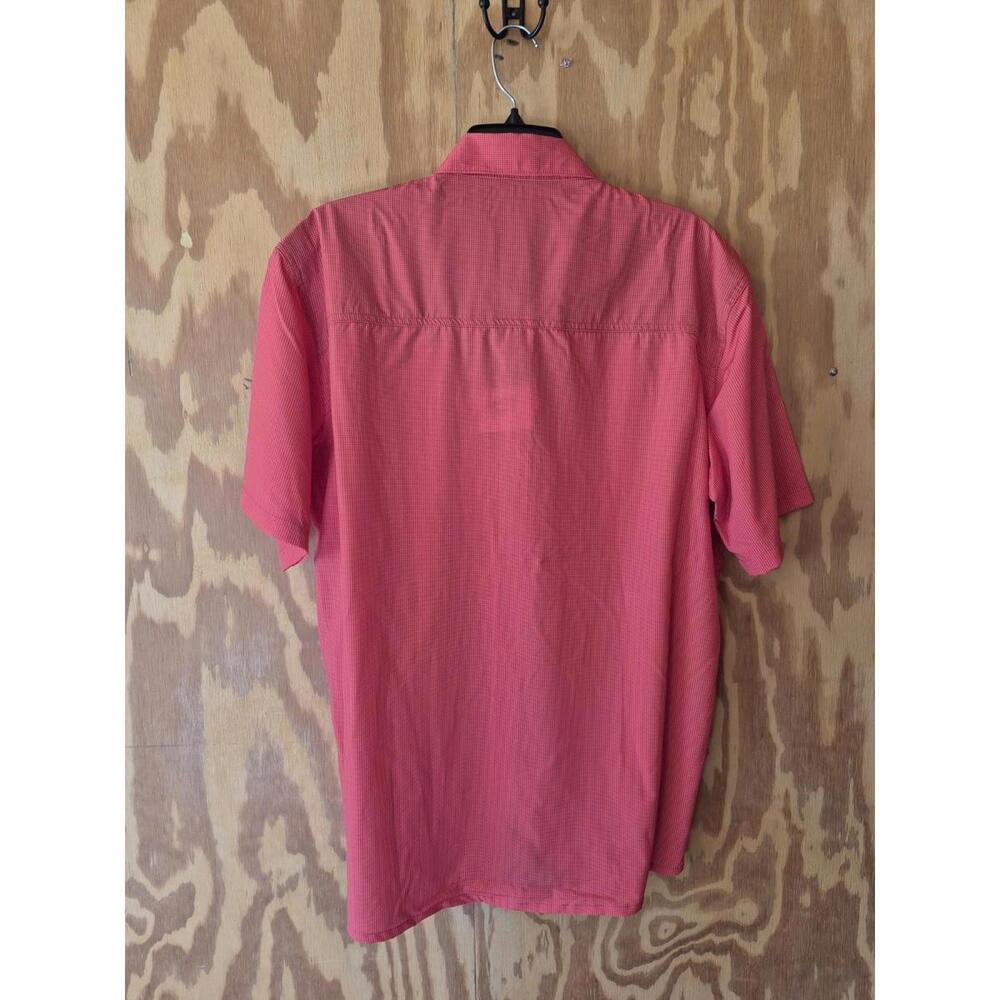 Drake Weekender Shirt Mens Medium Button Short Sleeve Checked Coral $64 MSRP NWT - Picture 8 of 8